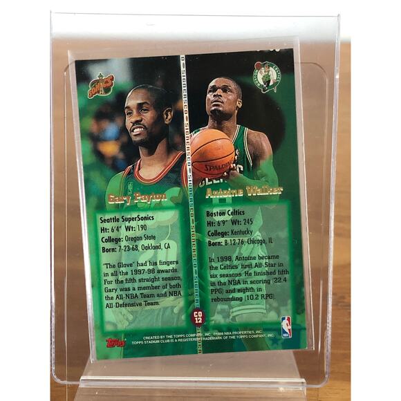 1998 Topps Stadium Club Co-Signers CO12 Antoine Walker Gary Payton PSA Authentic - Picture 5 of 5
